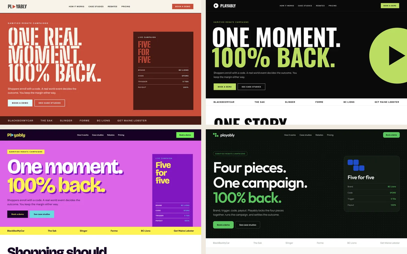 Four homepage directions